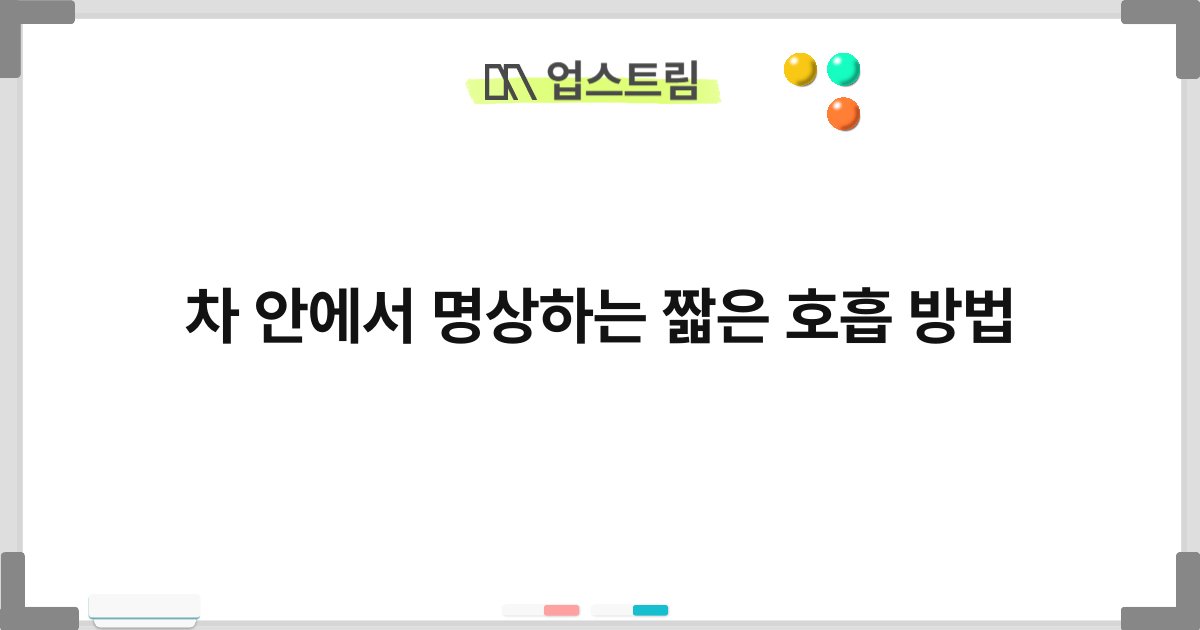 차 안에서 명상하는 짧은 호흡 방법 9