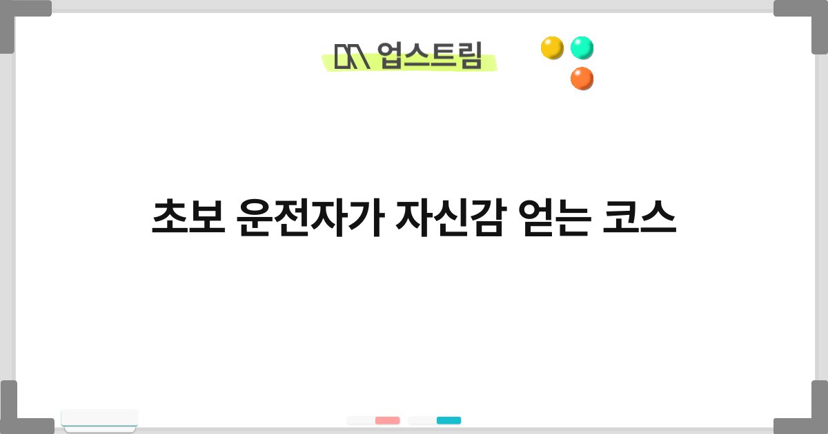 초보 운전자가 자신감 얻는 코스 1